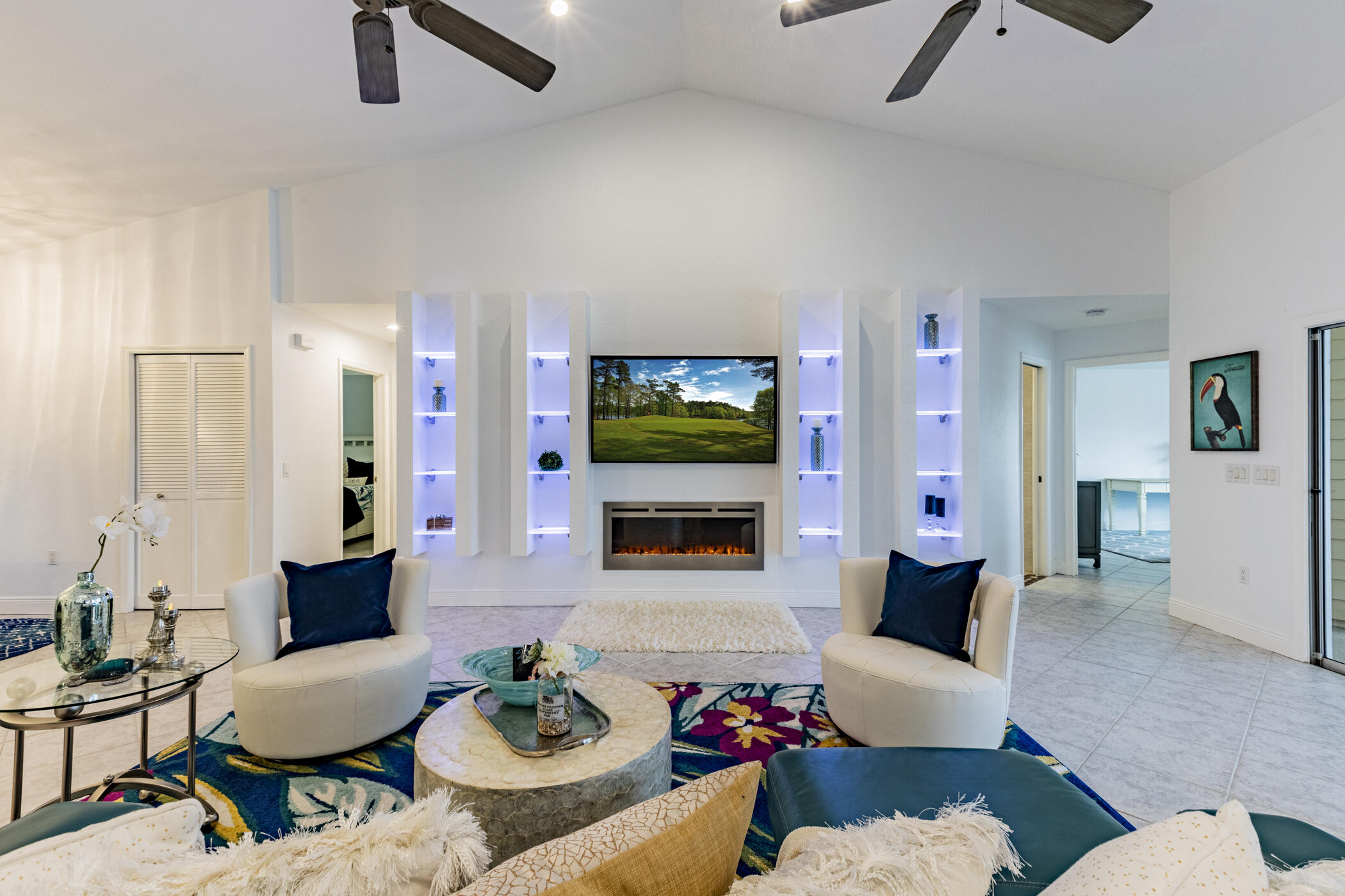 569 Dawson Drive Melbourne, FL 32940 - Photo 8 of 38 a living room with furniture and a flat screen tv