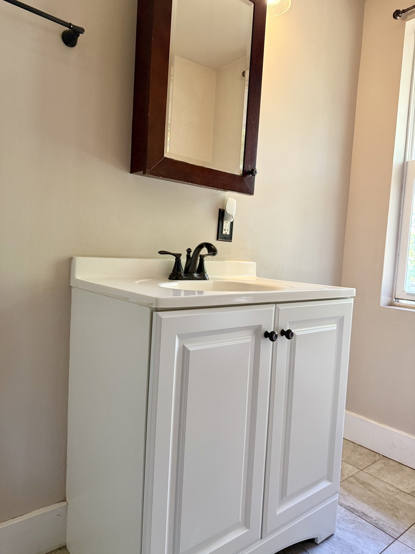 302 Highway 71 Newark, IL 60541 - Photo 12 of 19 a bathroom with a sink a mirror and vanity