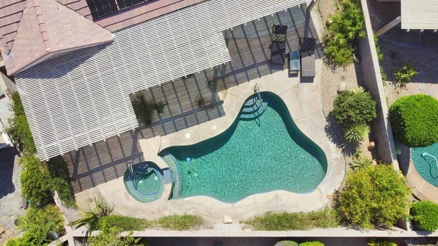a view of a chair in a patio