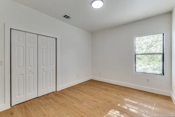 an empty room with a window