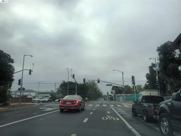 a car parked on the side of a street