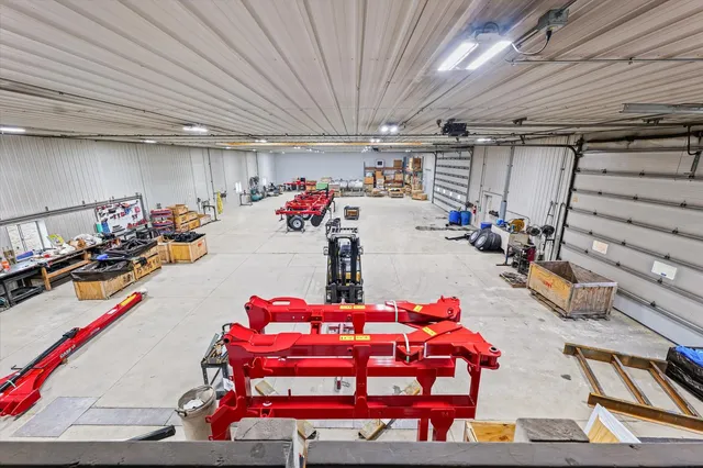 a view of a garage with furniture