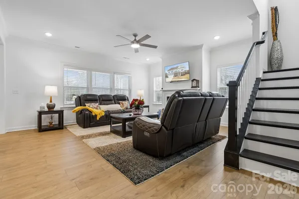 a living room with furniture