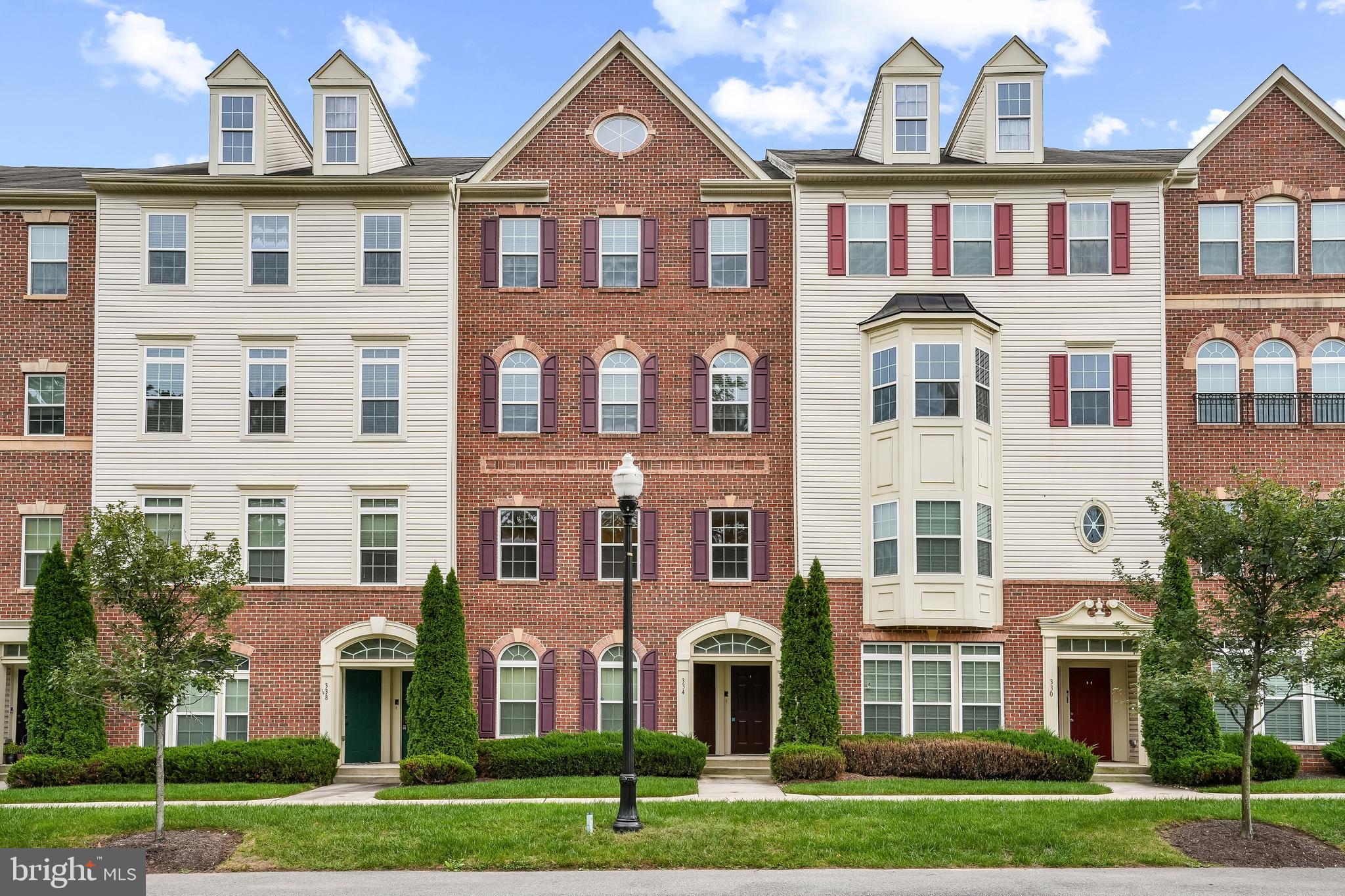 front view of a brick house