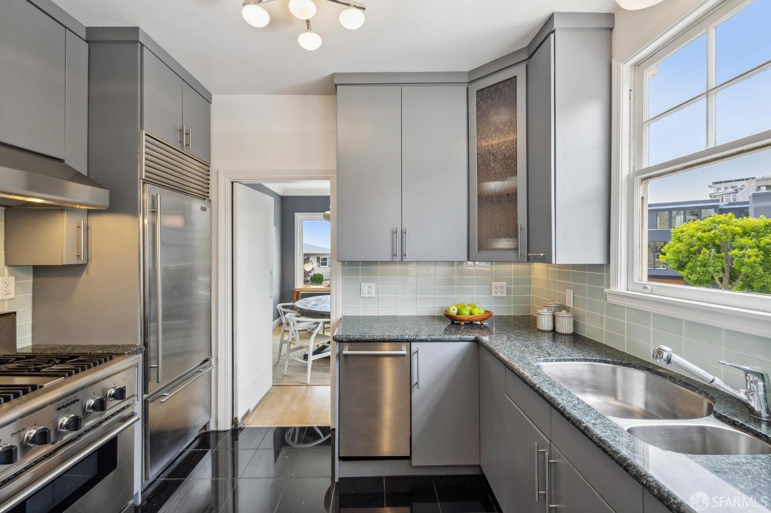 54 Upper Terrace San Francisco, CA 94117 - Photo 16 of 61 a kitchen that has a sink cabinets counter space and stainless steel appliances