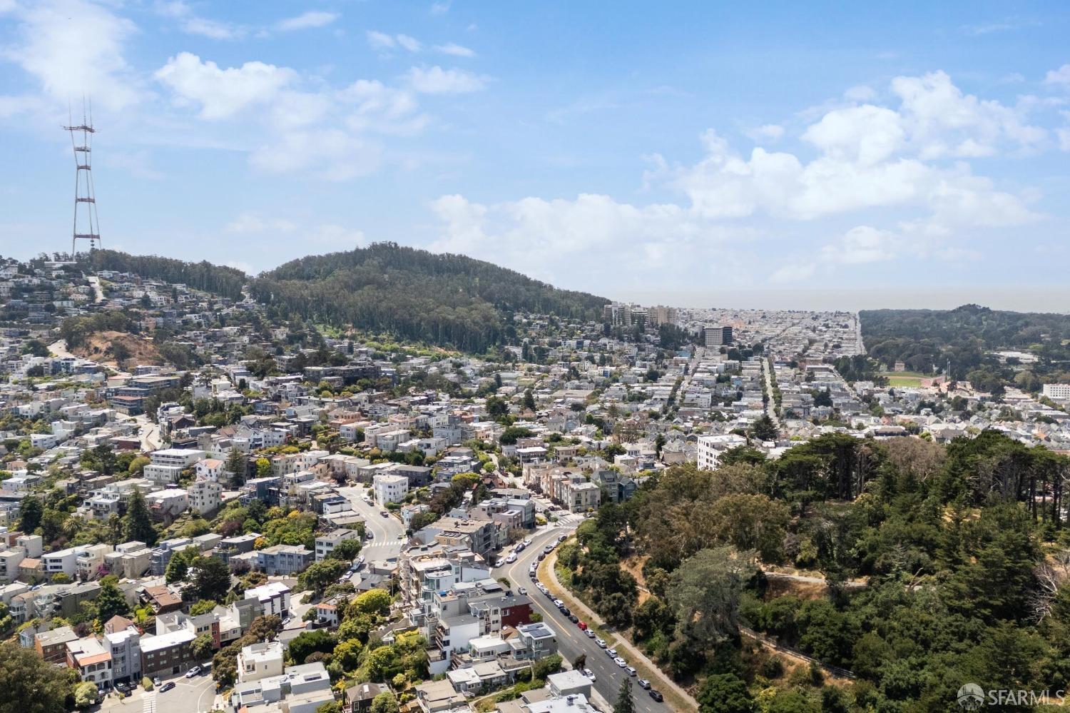54 Upper Terrace San Francisco, CA 94117 - Photo 53 of 61 an aerial view of residential house with green space