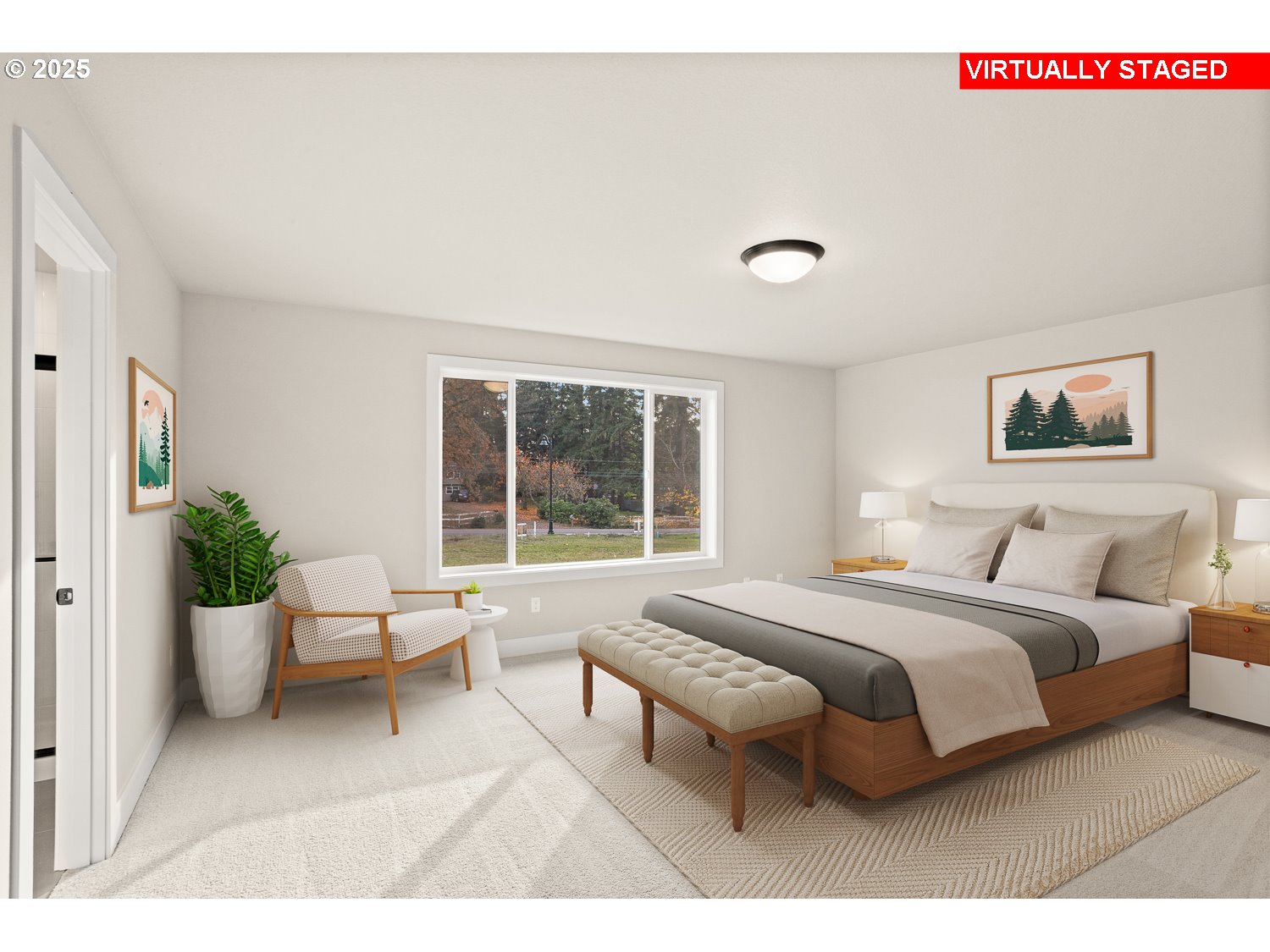 7212 Southwest Windflower Street Wilsonville, OR 97070 - Photo 14 of 28 a spacious bedroom with a bed and a large window