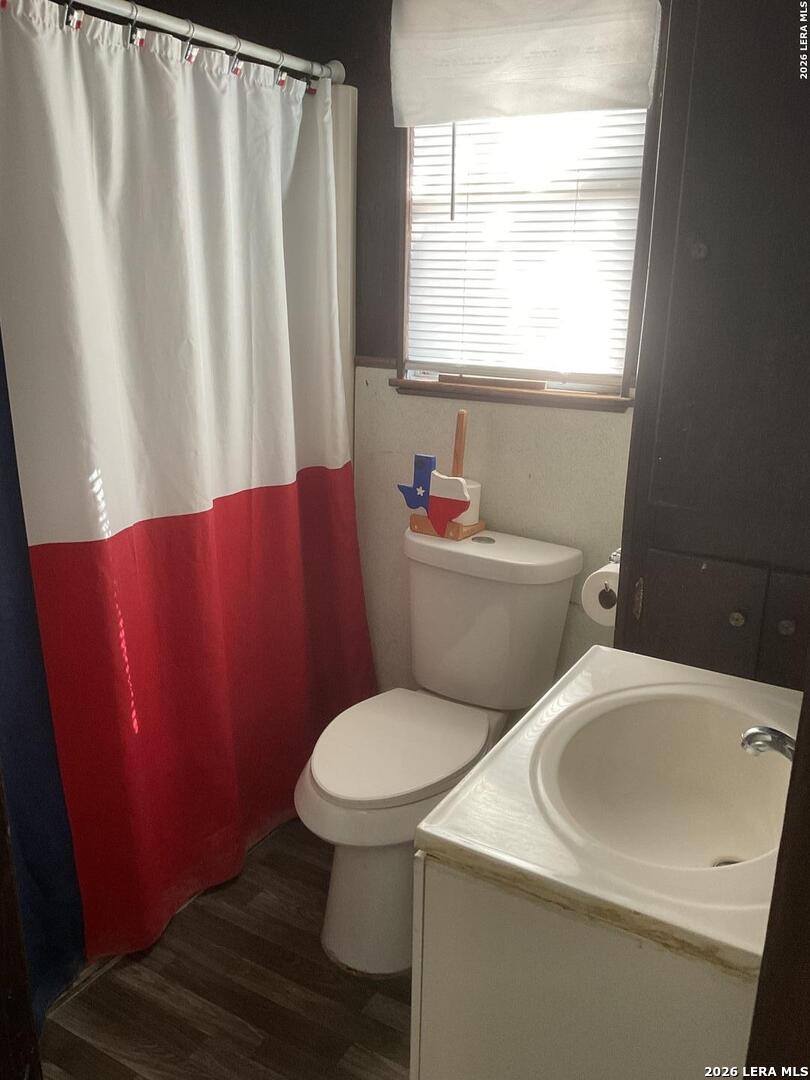 110 Renfro Drive Devine, TX 78016 - Photo 14 of 17 a bathroom with a sink a toilet and a window