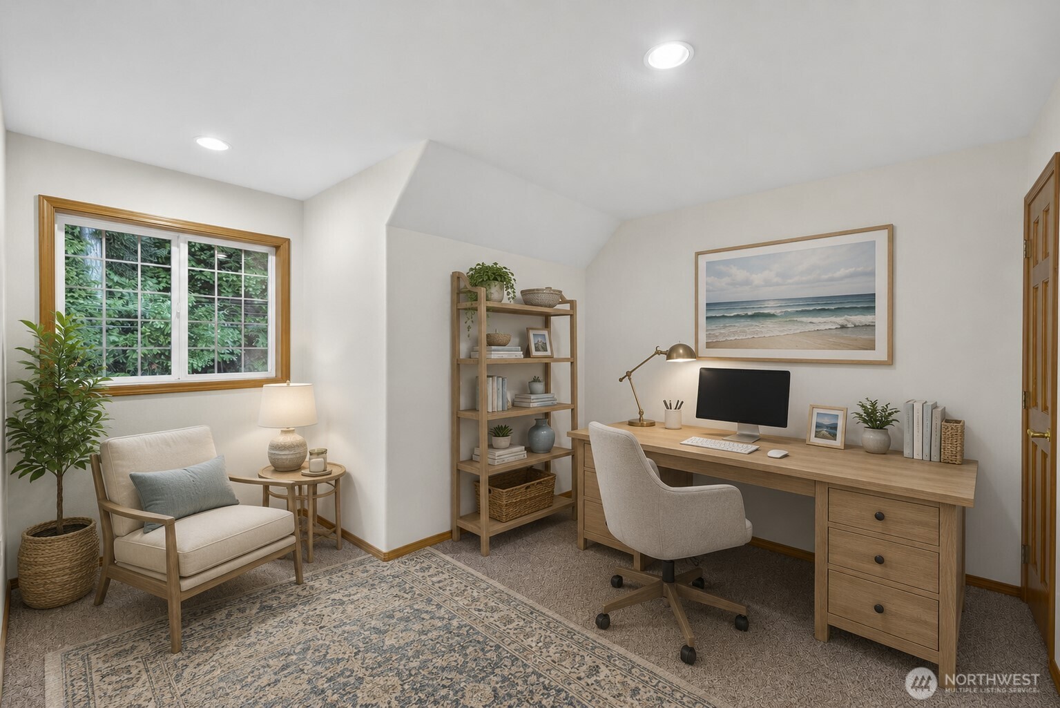 4623 Guemes Island Road Anacortes, WA 98221 - Photo 18 of 40 a view of a workspace with furniture and a window