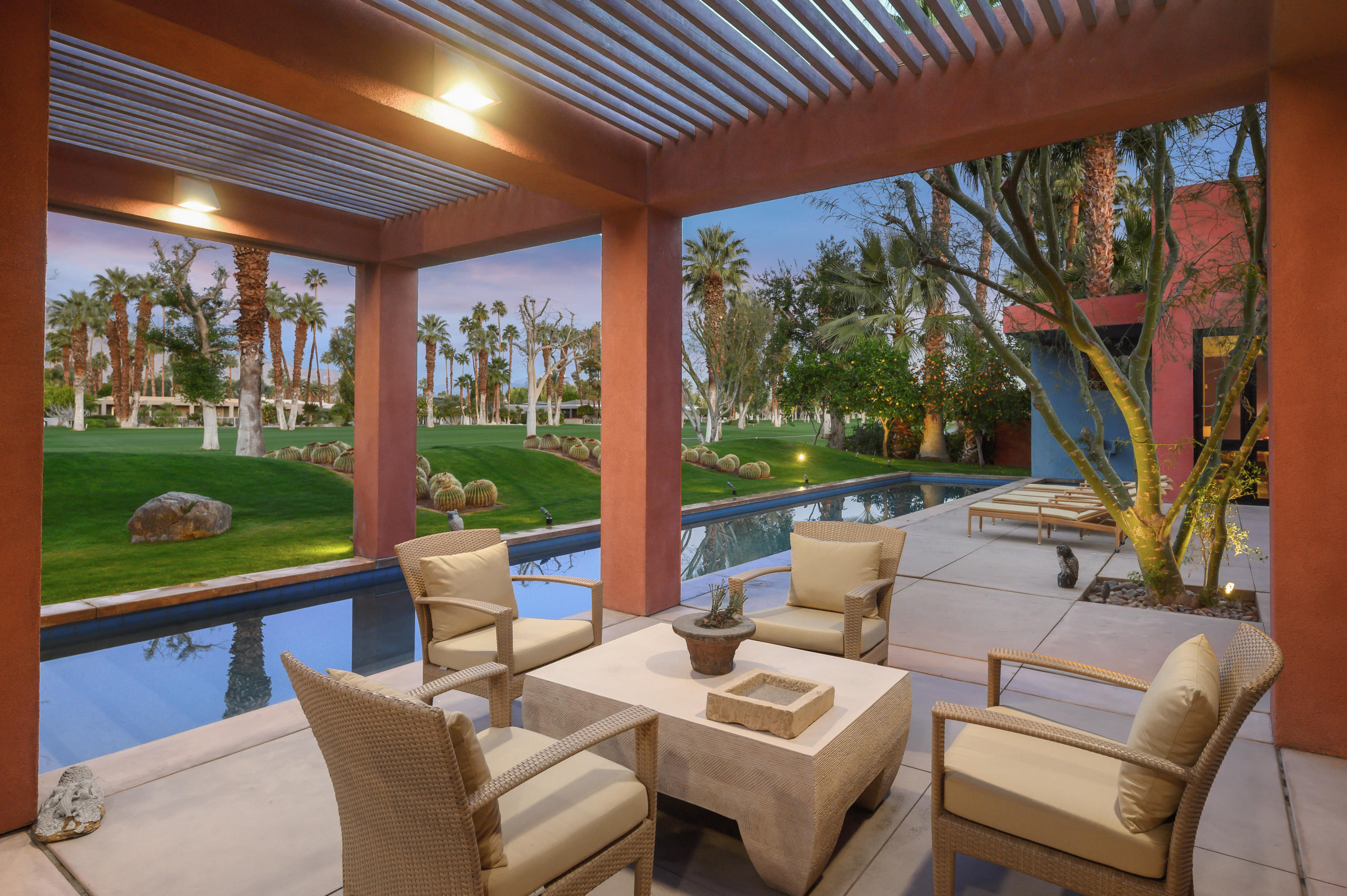 37801 Thompson Road Rancho Mirage, CA 92270 - Photo 14 of 31 a outdoor living space with patio furniture and garden view