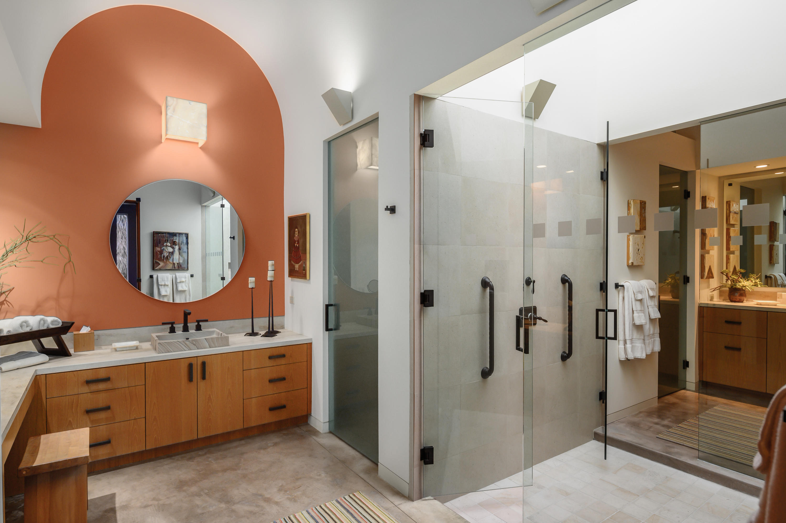 37801 Thompson Road Rancho Mirage, CA 92270 - Photo 22 of 31 a bathroom with a double vanity sink mirror and shower