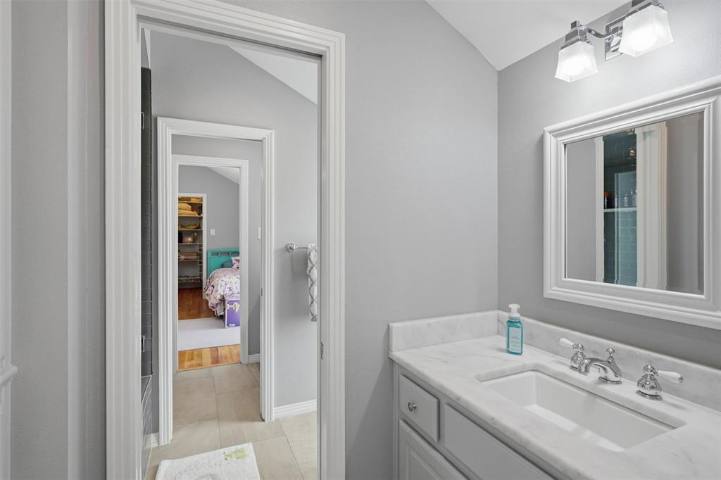 3712 Brighton Road Fort Worth, TX 76109 - Photo 26 of 33 Great view of the upstairs jack and jill bathroom. Each bedroom has it's own sink.
