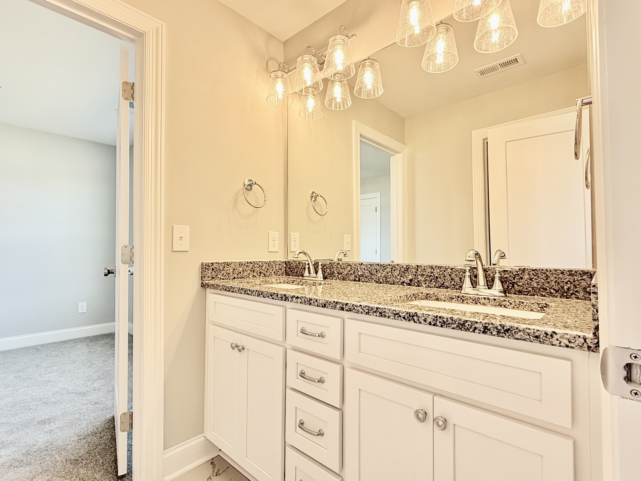 1917 Gracie Bug Loop Murfreesboro, TN 37128 - Photo 11 of 27 a bathroom with a granite countertop sink mirror and