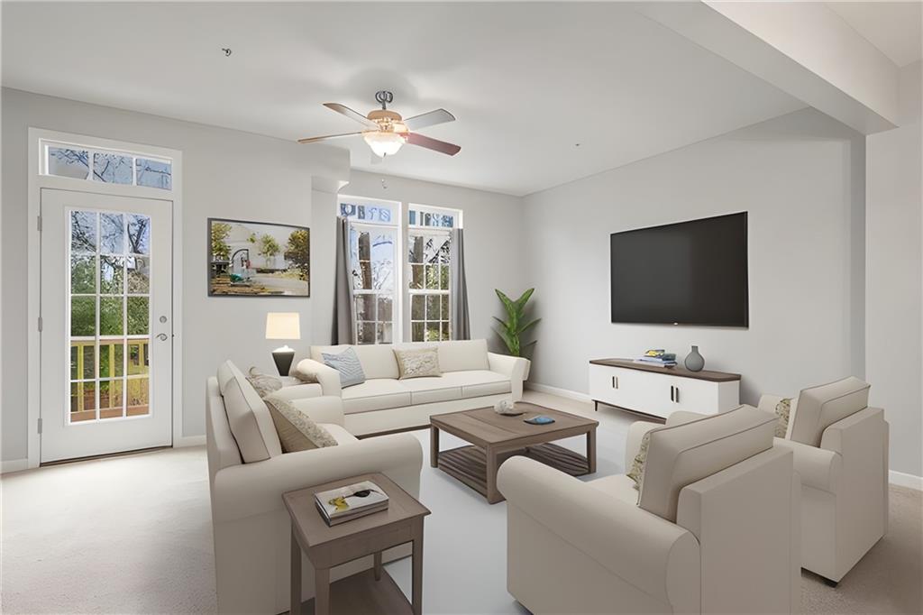 115 Lewisham Road Cranberry Township, PA 16066 - Photo 13 of 38 a living room with furniture and a flat screen tv