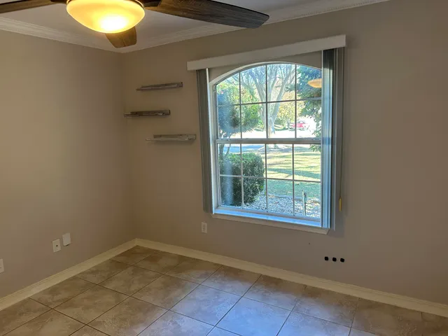 an empty room with a window