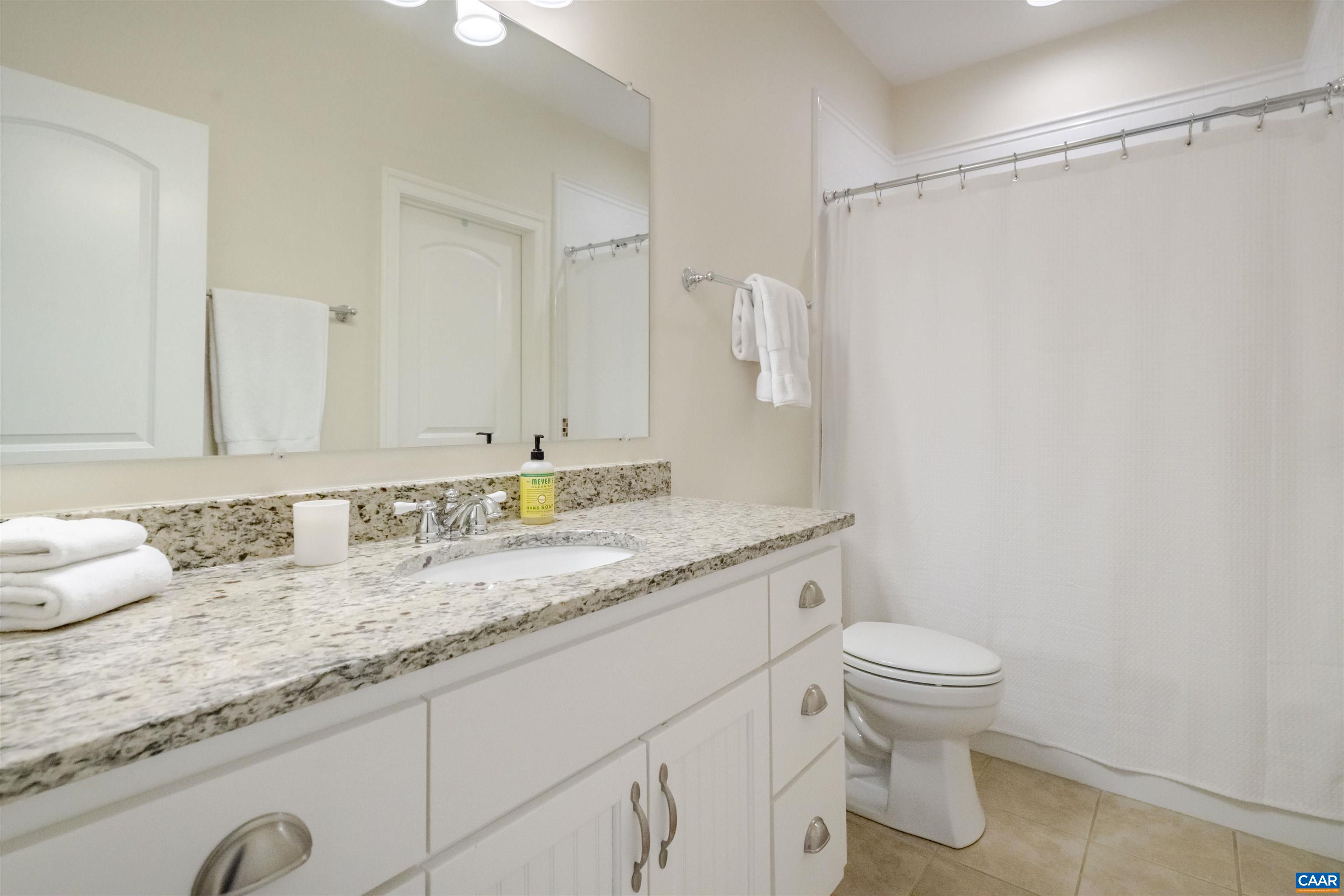 765 Summit Ridge Point Charlottesville, VA 22911 - Photo 40 of 60 a bathroom with a granite countertop sink and a mirror