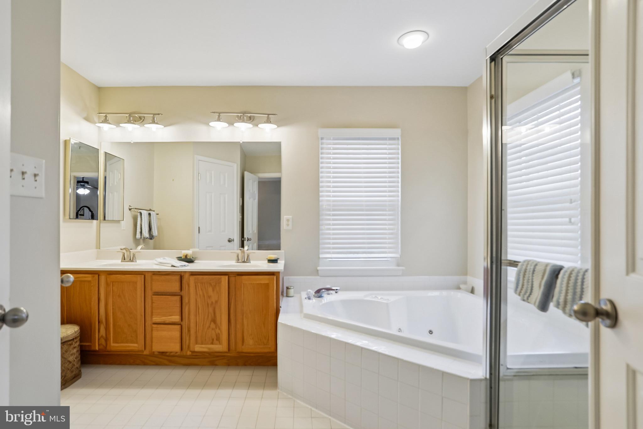 1520 Laurel Wood Way Frederick, MD 21701 - Photo 21 of 30 a bathroom with a tub a sink and mirror