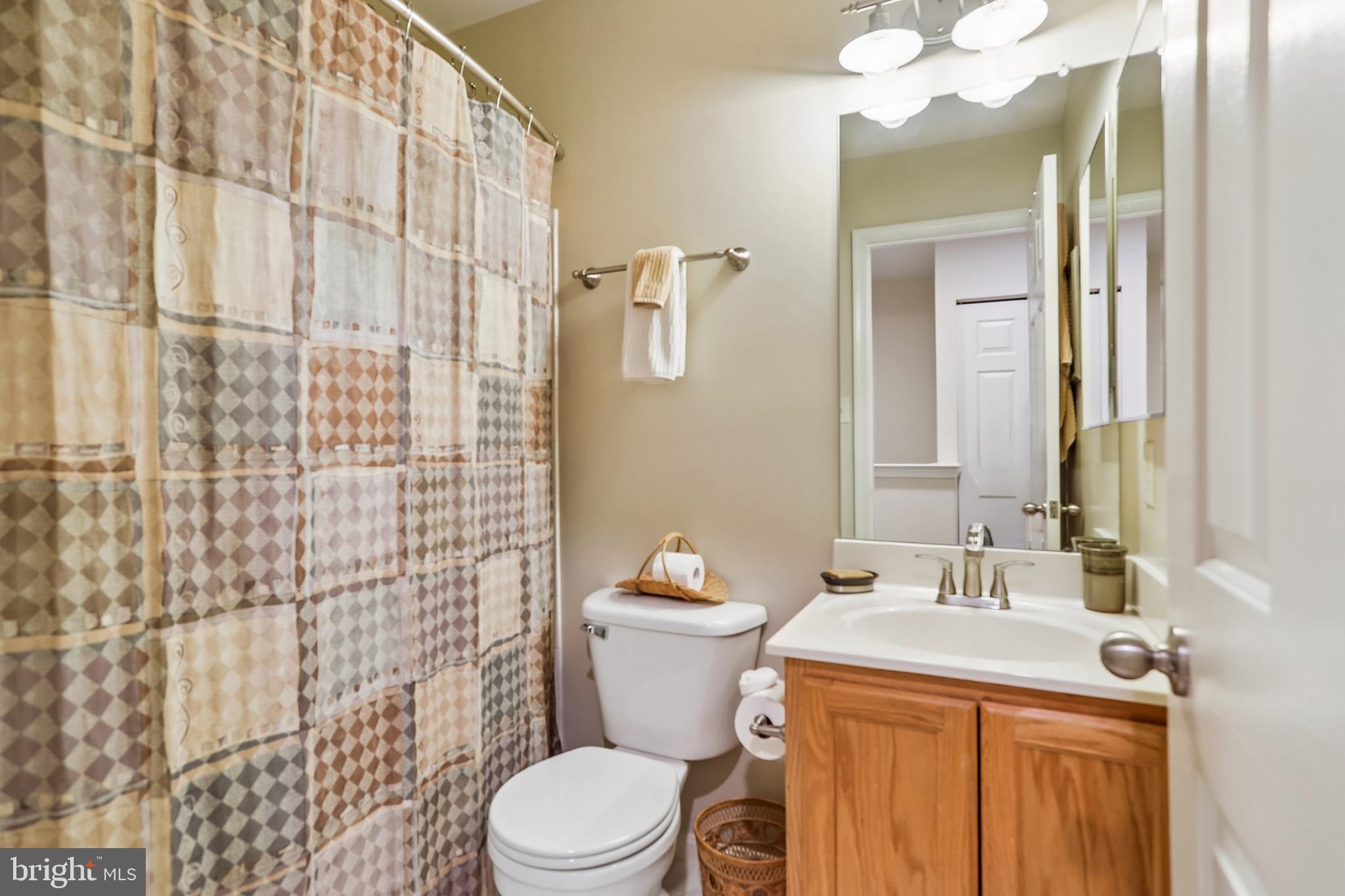 1520 Laurel Wood Way Frederick, MD 21701 - Photo 26 of 30 a bathroom with a sink a toilet and shower curtain