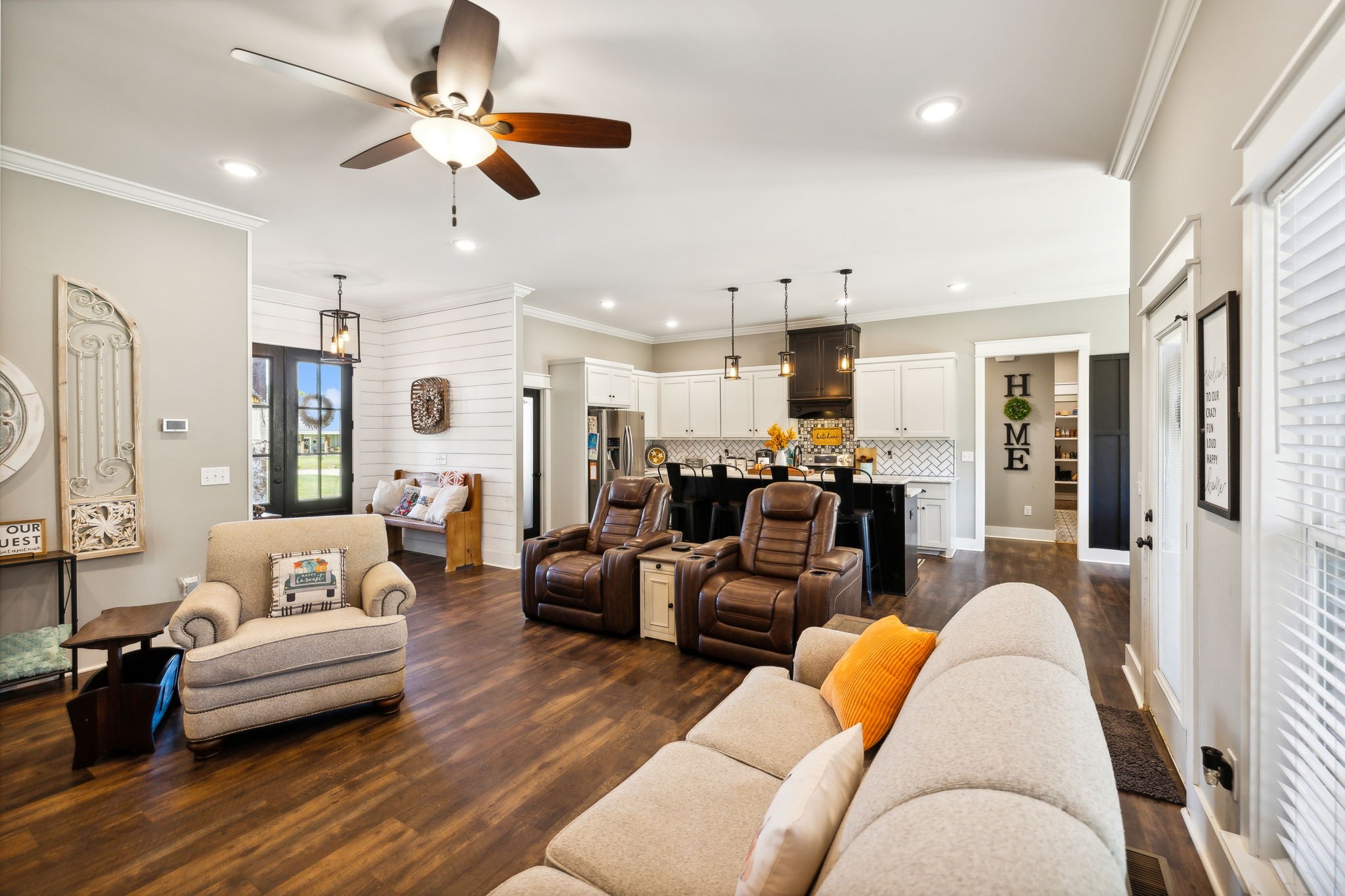 1338 Norton Road Manchester, TN 37355 - Photo 9 of 55 a living room with furniture kitchen view and a chandelier