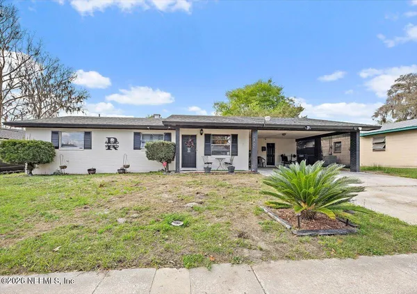 a view of a house with a outdoor space
