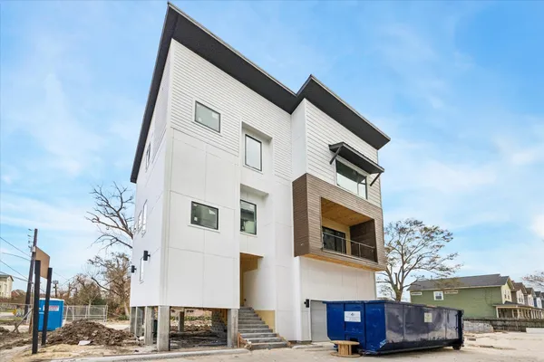 a front view of a multi story building