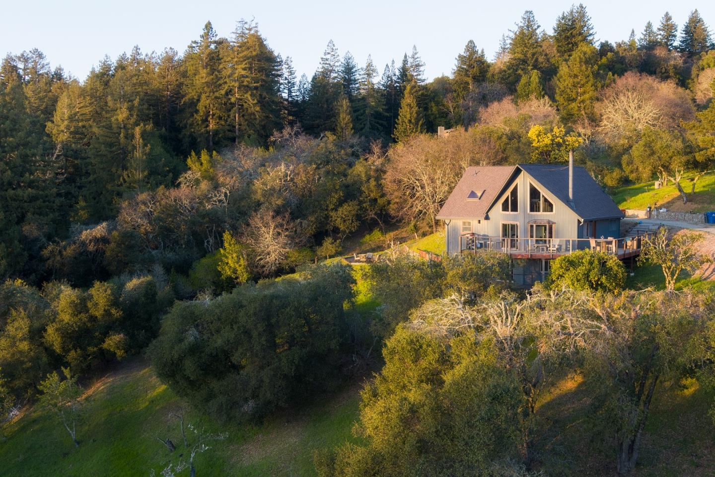 30 Ocean View Road Los Gatos, CA 95033 - Photo 31 of 40 a aerial view of a house with a yard and lake view