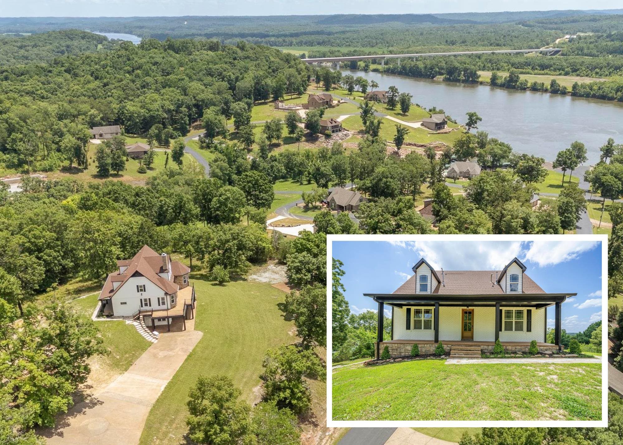 851 Rivers Edge Drive Bath Springs, TN 38311 - Photo 1 of 39 Expansive property featuring a large residence with a multi-gabled roof and a substantial riverfront presence