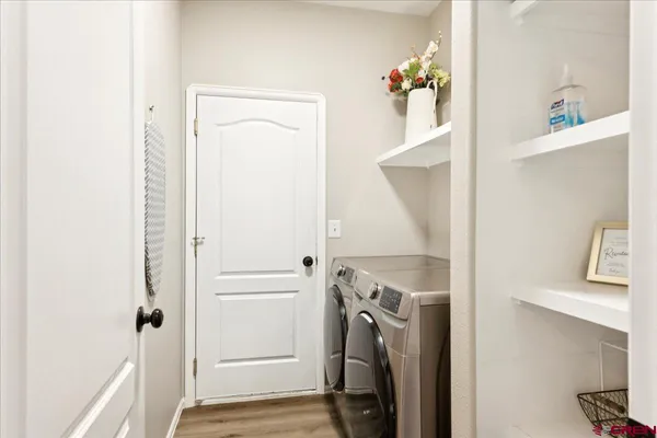 a view of small space with washer and dryer