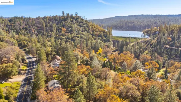 a view of a lake with a mountain in the background