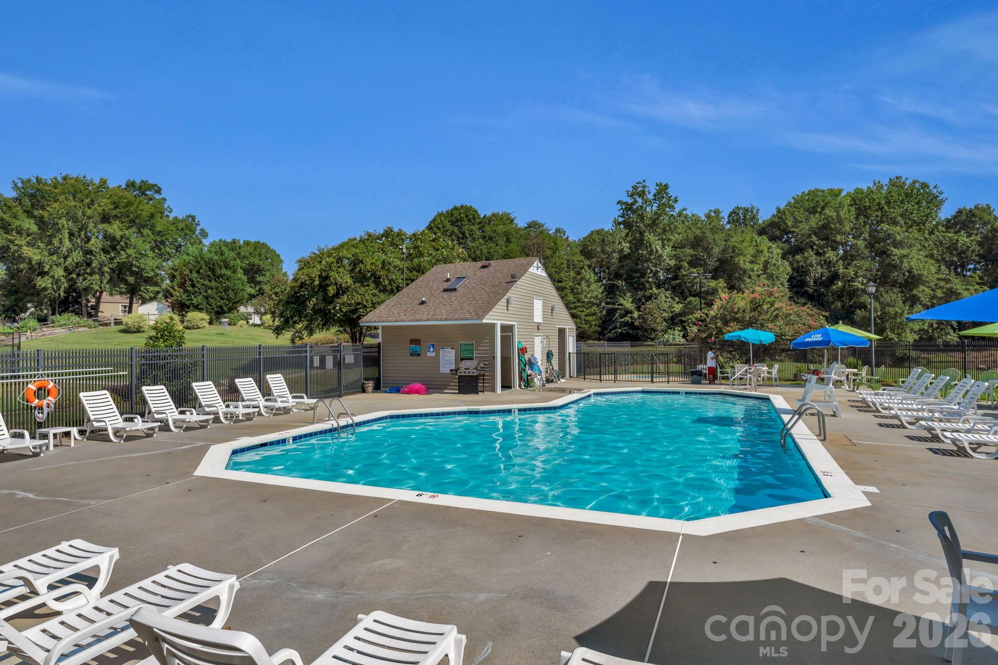 12006 Woodside Falls Road Pineville, NC 28134 - Photo 45 of 48 a view of swimming pool with outdoor seating