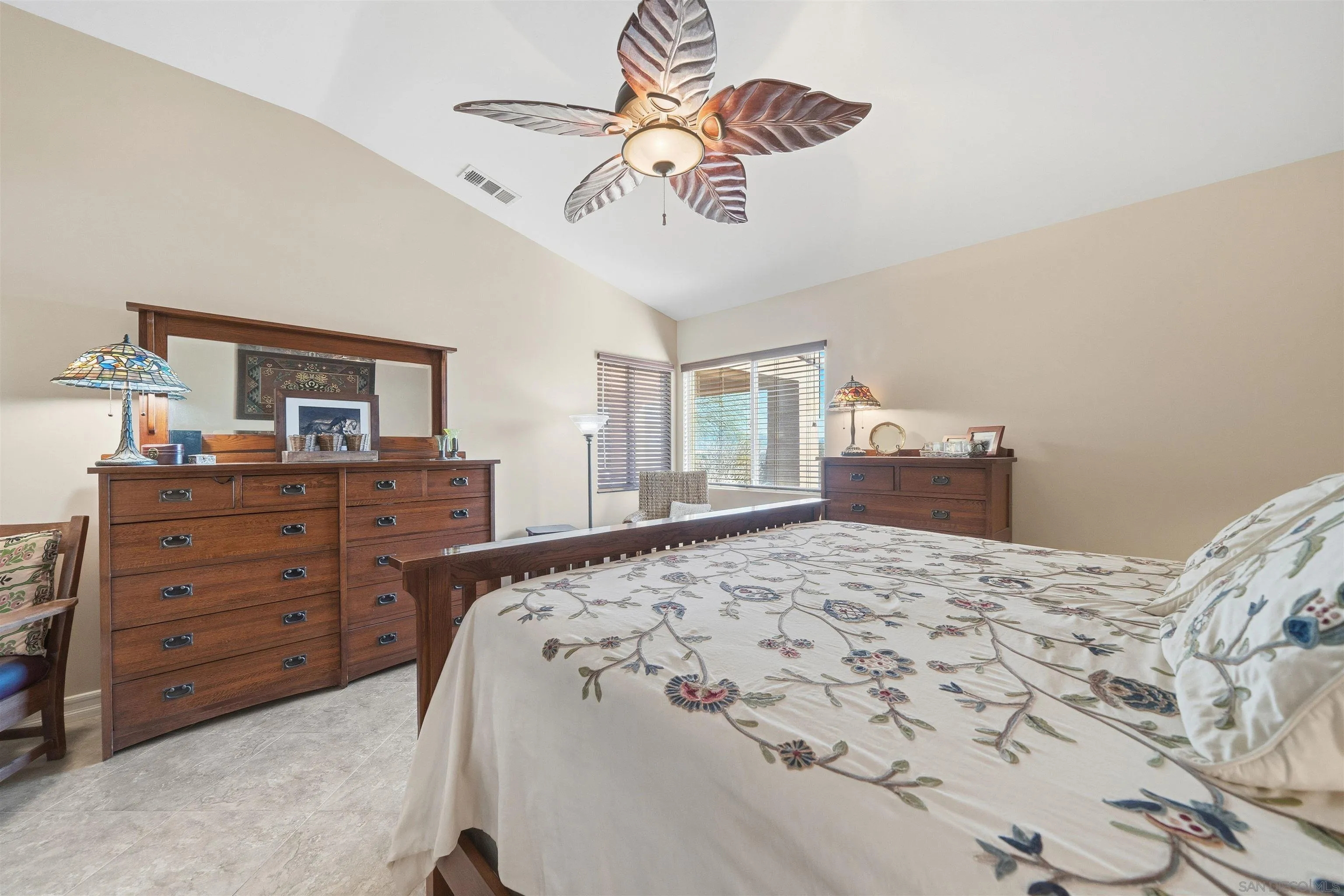 3277 Frying Pan Road Borrego Springs, CA 92004 - Photo 18 of 43 a bedroom with a bed and a chandelier