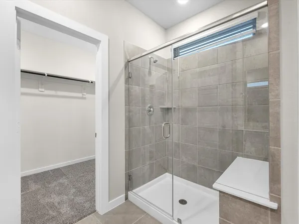 a bathroom with a shower