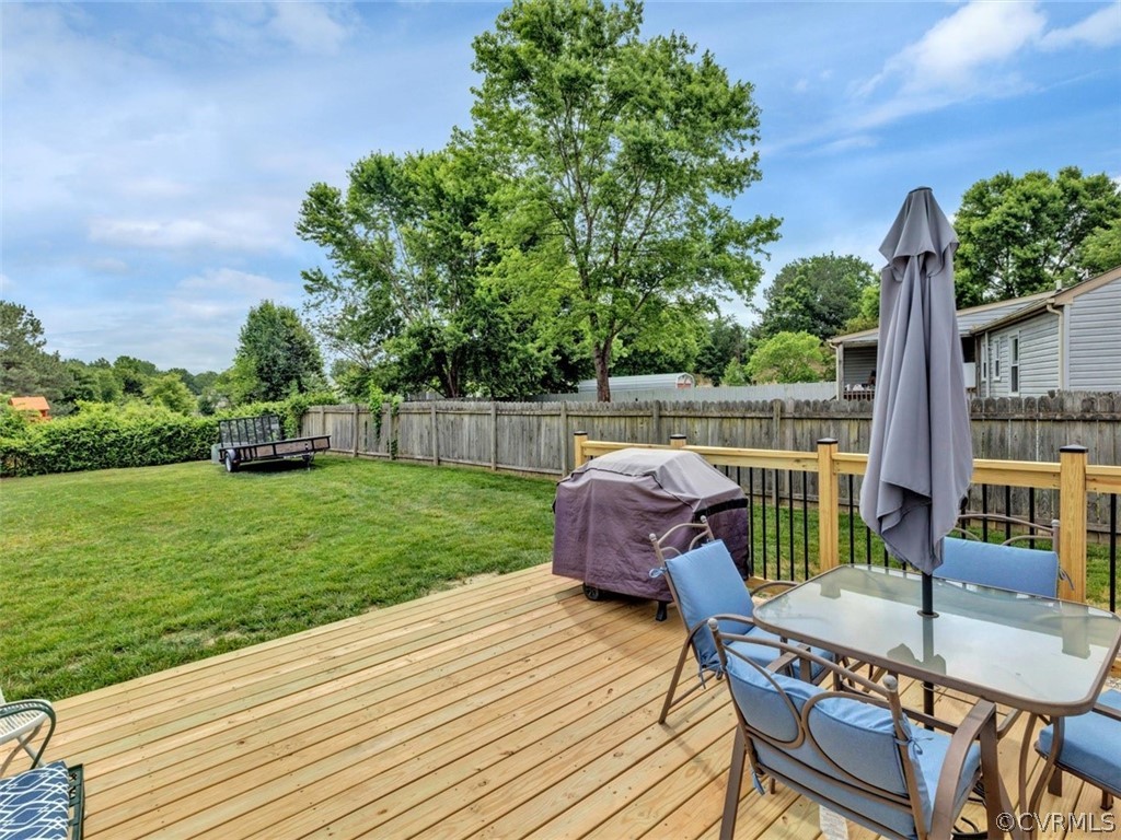 5021 Alberta Road Chesterfield, VA 23832 - Photo 5 of 19 a view of a wooden deck and a patio