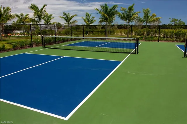 a view of an outdoor space and swimming pool