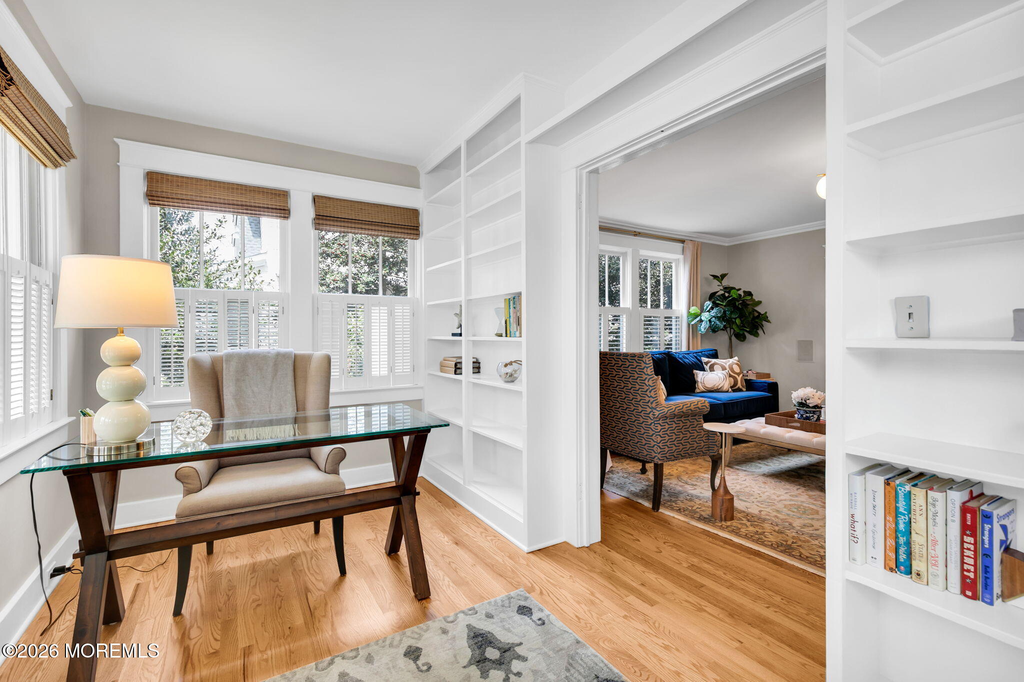43 Bingham Avenue Rumson, NJ 07760 - Photo 13 of 59 a workspace with furniture window and wooden floor