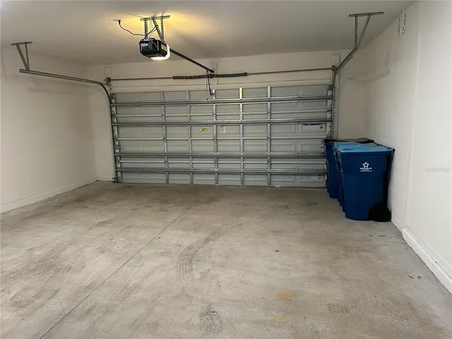 a view of a room with a garage