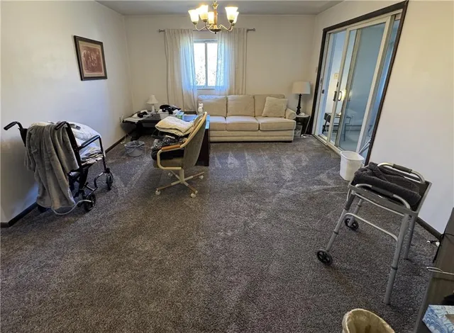 a living room with furniture