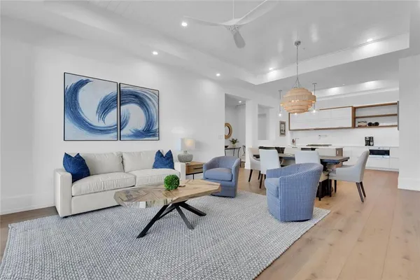 a living room with furniture