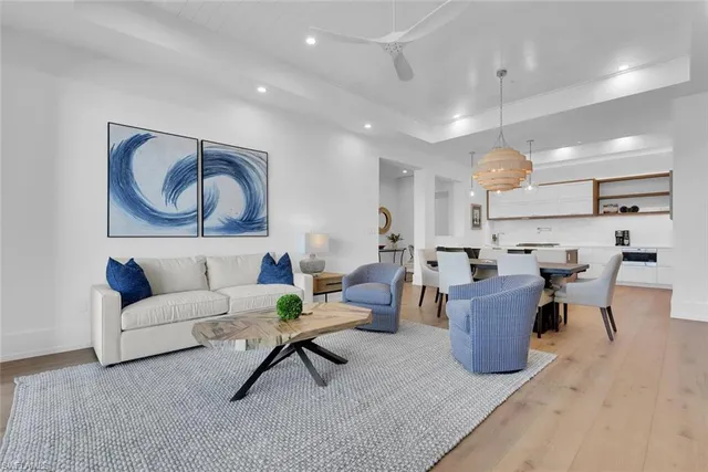 a living room with furniture