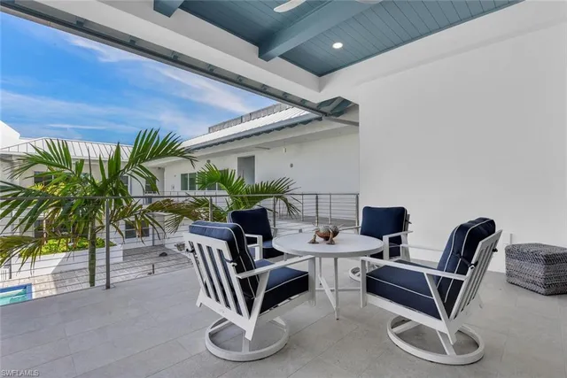 a dining room with furniture