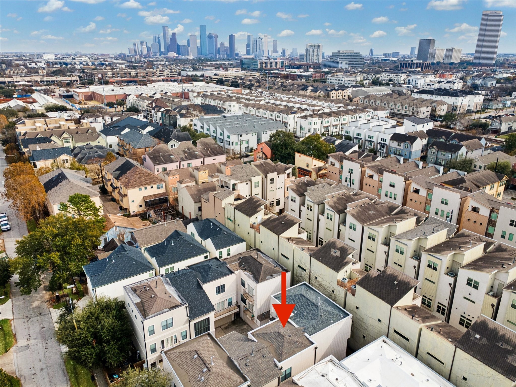 4411 Koehler Street, Unit E Houston, TX 77007 - Photo 22 of 22 Aerial View towards downtown