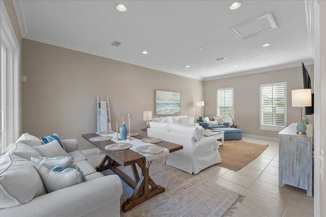 a view of a balcony with furniture