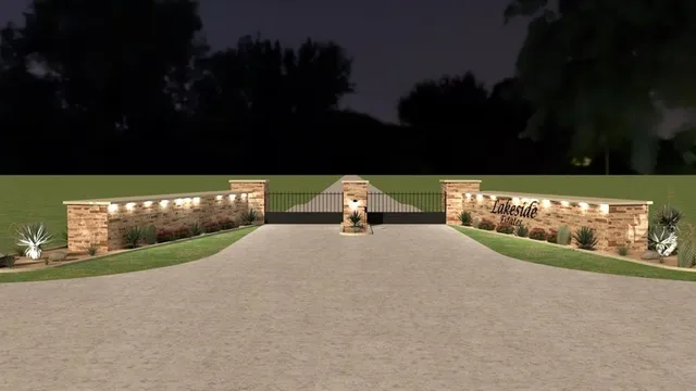 a view of a street with sunset view