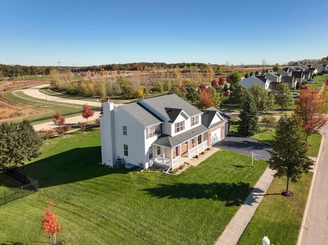 an aerial view of a house