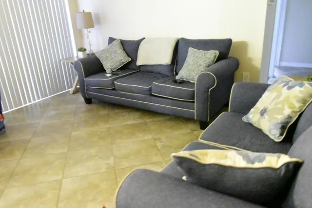 a living room with furniture and a couch