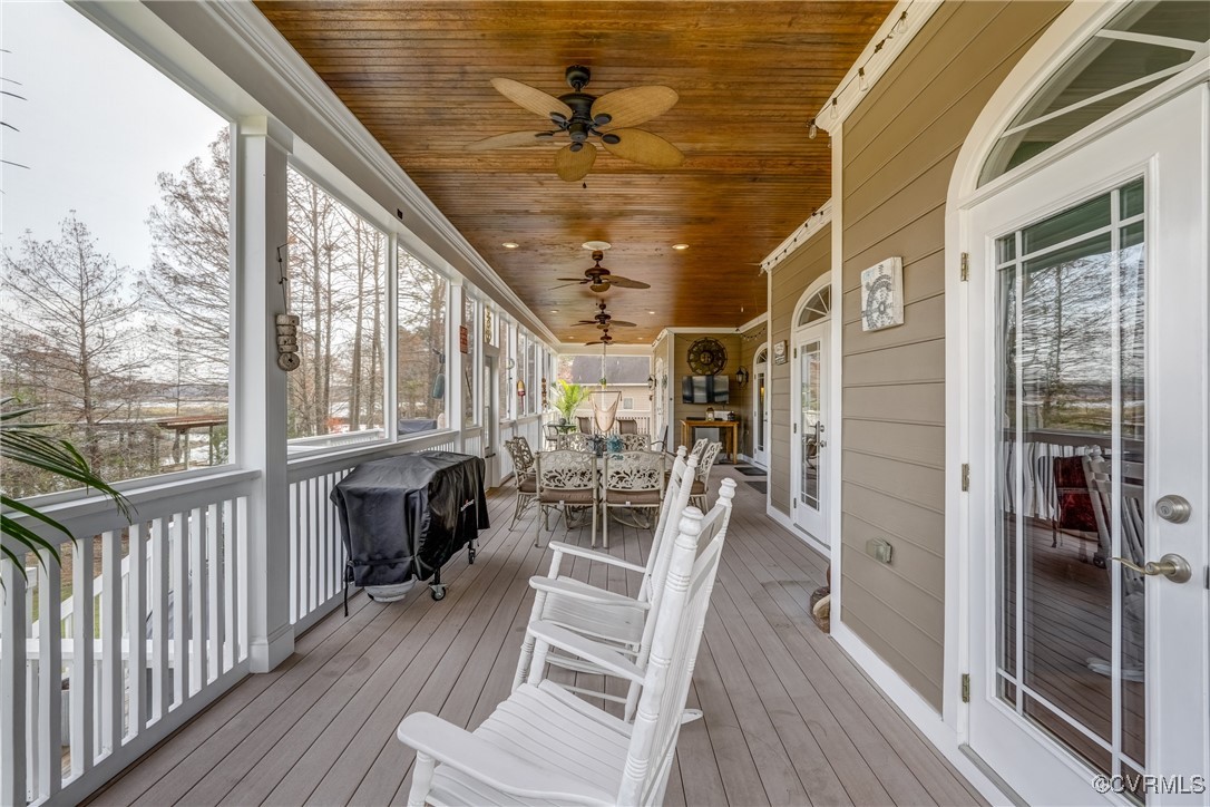 7266 Osprey Drive Lanexa, VA 23089 - Photo 18 of 35 Screened Porch with french doors and grilling area
