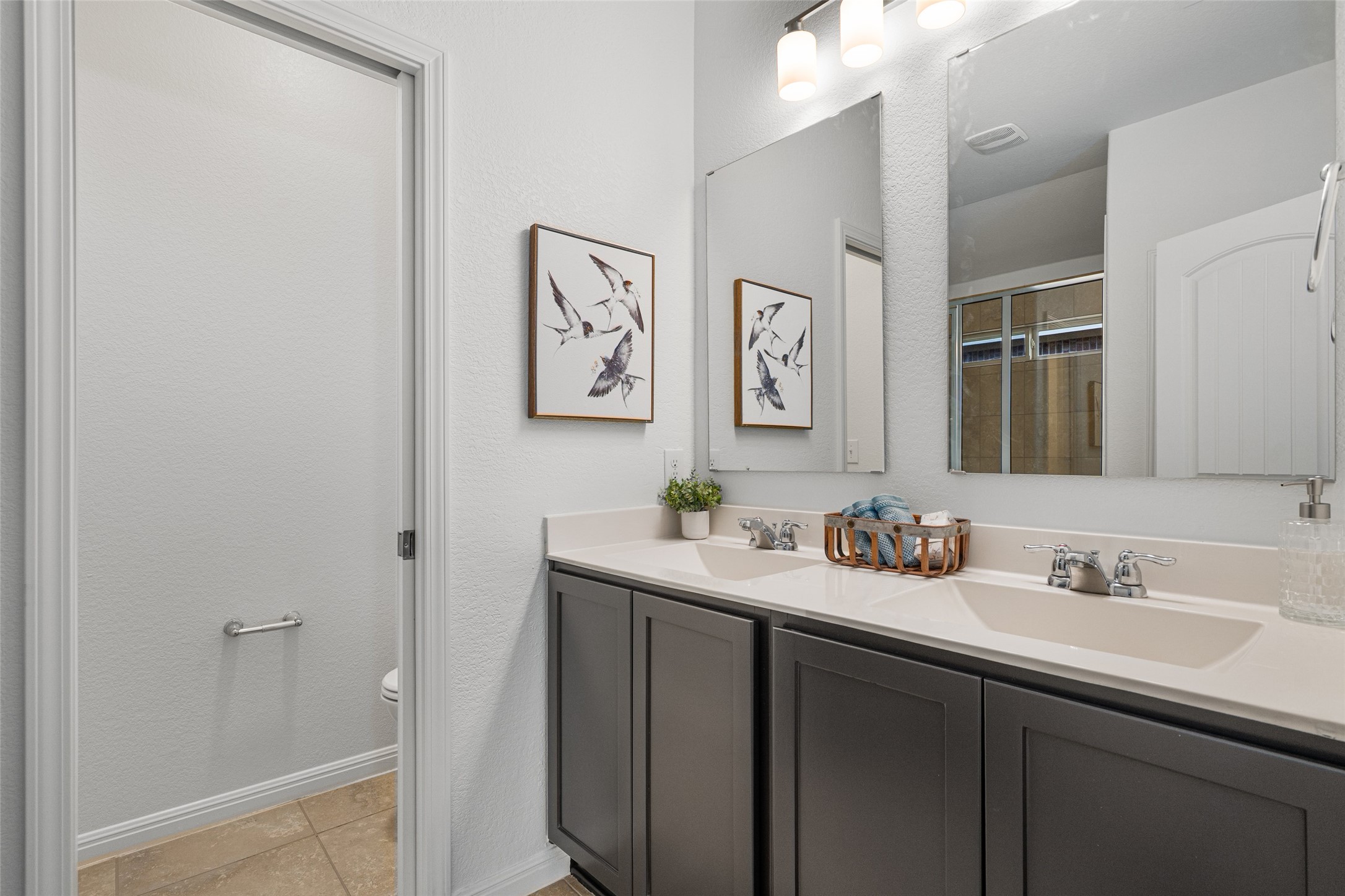 705 Schefer Street Leander, TX 78641 - Photo 17 of 26 a bathroom with a sink and a mirror