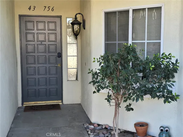 a view of a house with a potted plant and a potted plant