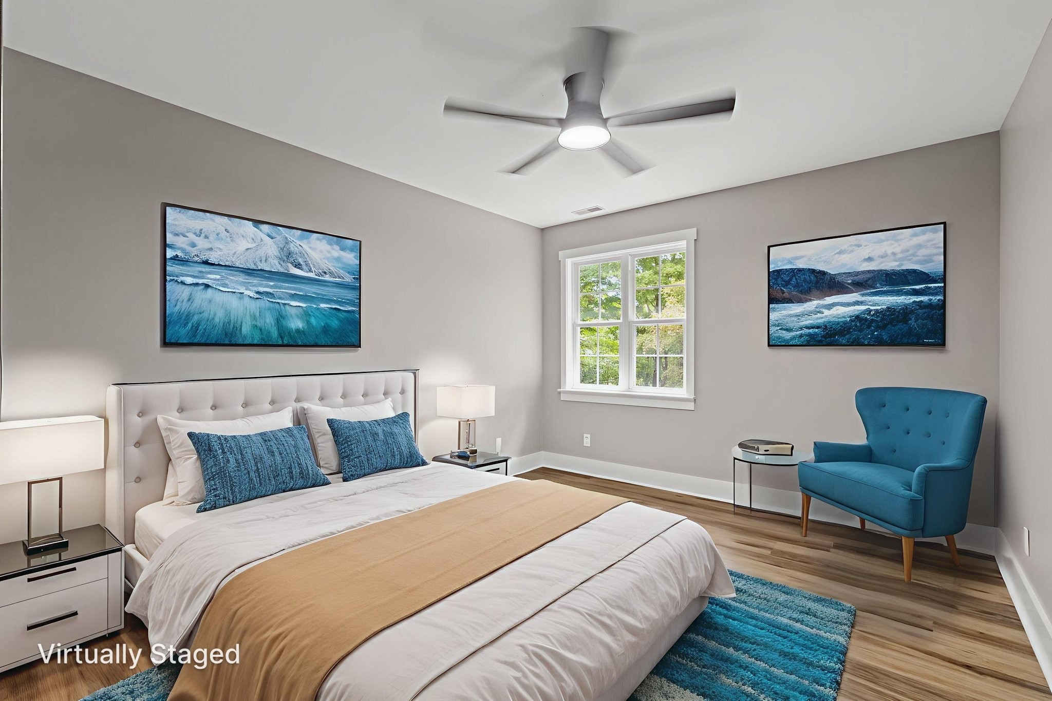 1530 Ridgeview Run Lynchburg, TN 37352 - Photo 29 of 67 a bedroom with bed and paintings on the wall