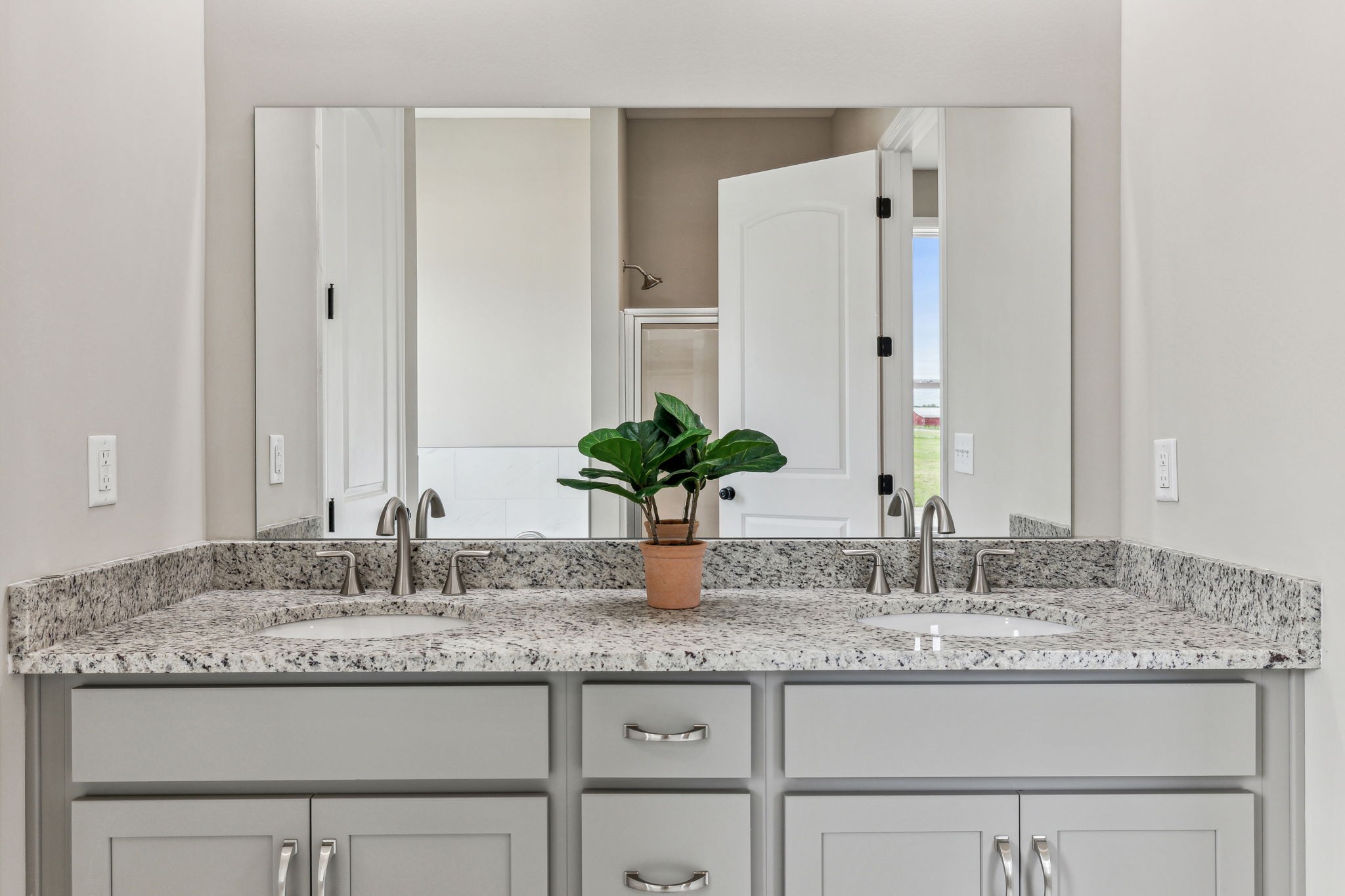 5751 Youngville Road Springfield, TN 37172 - Photo 29 of 45 a bathroom with a granite countertop sink and a mirror